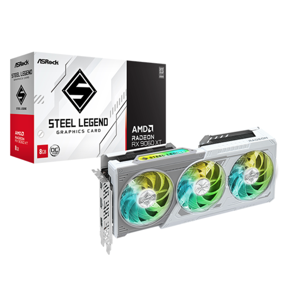 ASROCK Radeon RX 9060 XT Steel Legend OC 8GB AMD Graphic Card