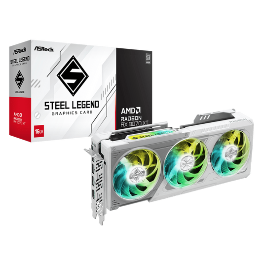 ASROCK Radeon RX 9070 XT Steel Legend White 16GB AMD Graphic Card