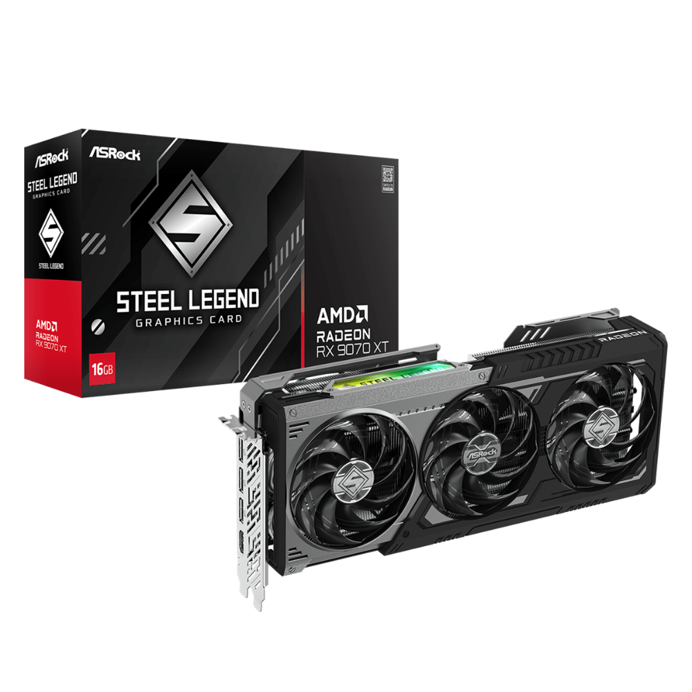 ASROCK Radeon RX 9070 XT Steel Legend Dark 16GB AMD Graphic Card