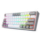 Redragon K616 Fizz PRO 60% 3-Mode Wired, 2.4Ghz Wireless, Bluetooth Mechanical Gaming Keyboard, 61 Keys Compact w/Grey and White Colour Keycaps, Linear Red Switch