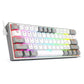 Redragon K616 Fizz PRO 60% 3-Mode Wired, 2.4Ghz Wireless, Bluetooth Mechanical Gaming Keyboard, 61 Keys Compact w/Grey and White Colour Keycaps, Linear Red Switch