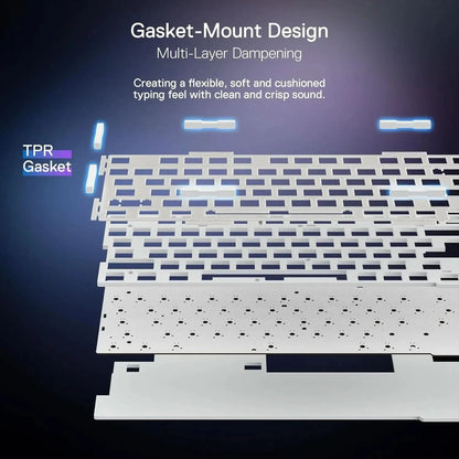 Redragon K673 PRO 75% Wireless Gasket RGB Gaming Keyboard, 3-Modes 81 Keys Compact Mechanical Keyboard Dedicated Knob Control & Sound Absorbing Pads (Linear Red Switch)