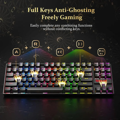 Redragon Kumara K552-RGB LED Backlit USB Mechanical Gaming Keyboard Without Numlock Keys (Black)