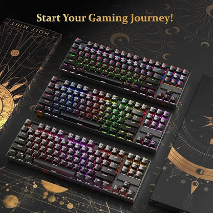 Redragon Kumara K552-RGB LED Backlit USB Mechanical Gaming Keyboard Without Numlock Keys (Black)