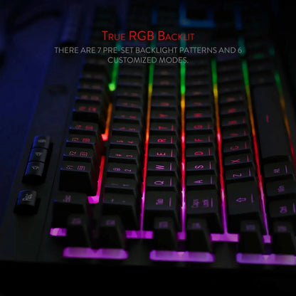Redragon Shiva K512 RGB Backlit Membrane Wired Gaming Keyboard with Multimedia Keys, 6 Extra On-Board Macro Keys, Dedicated Media Control (Black)