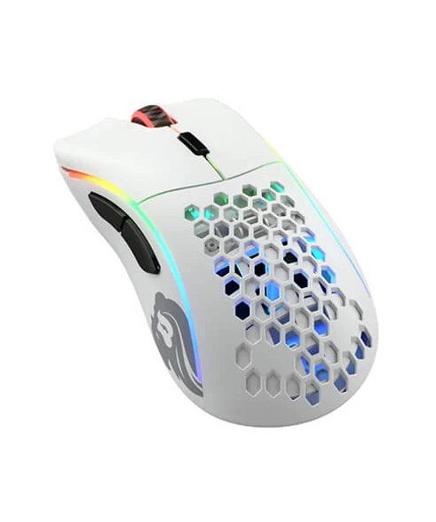 GLORIOUS Model D Minus Wireless Ergonomic Gaming Mouse ( 19000DPI / 6 Macro Buttons ) ( Matte White )