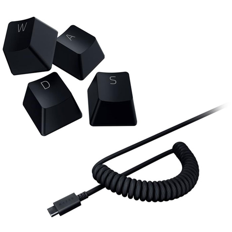 RAZER PBT Keycaps + Coiled Cable Upgrade Set Black