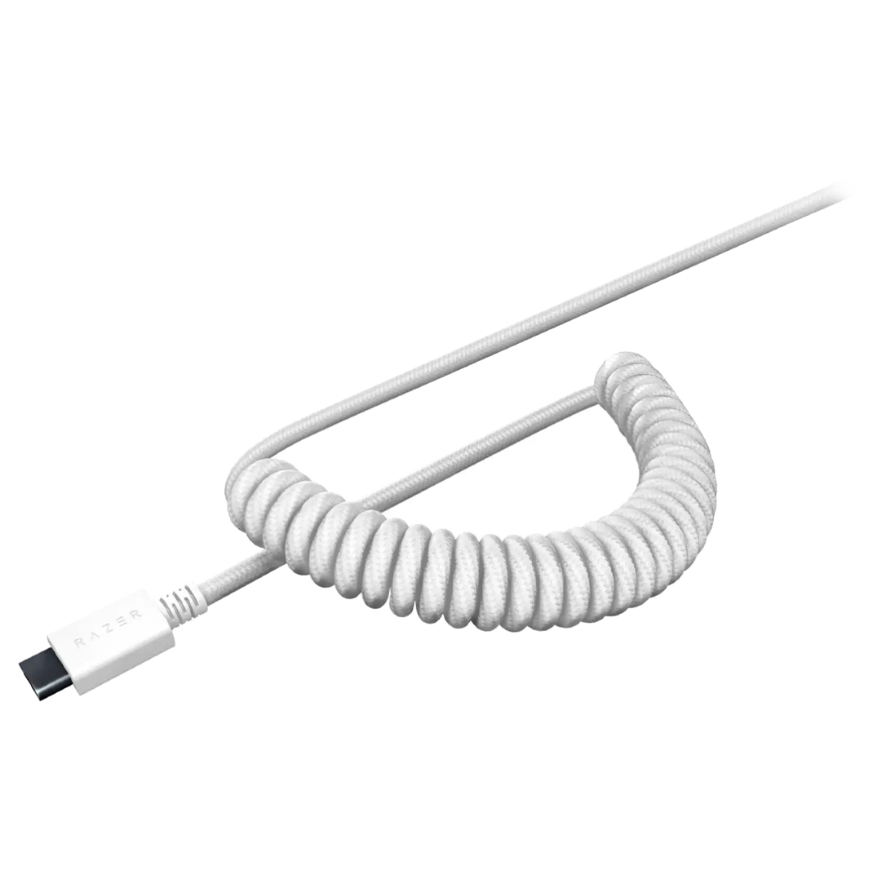 RAZER PBT Keycaps Plus Coiled Cable Upgrade Set Mercury White