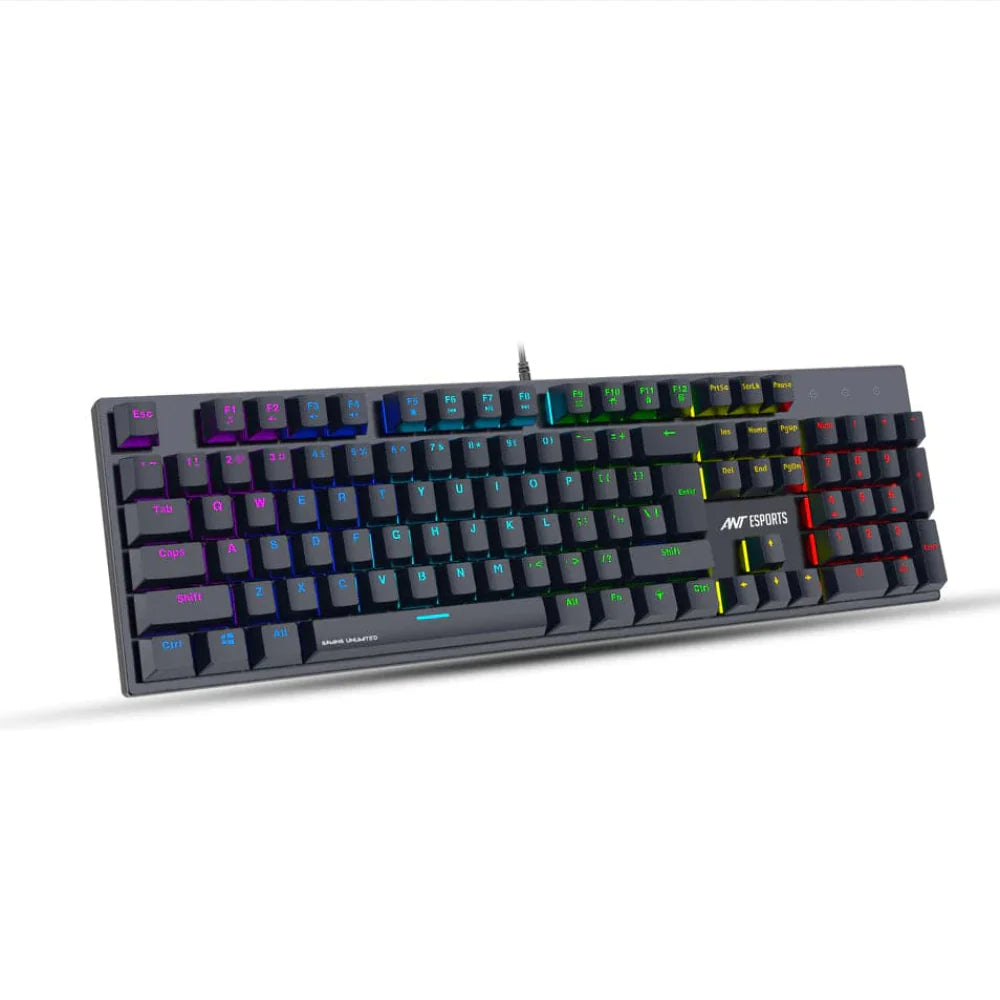 ANT ESPORTS MK 3400 Pro V3 Full Size Mechanical Wired Gaming Keyboard (Black) (Blue Switch) (Clicky Switch) (MK3400-pro-V3)