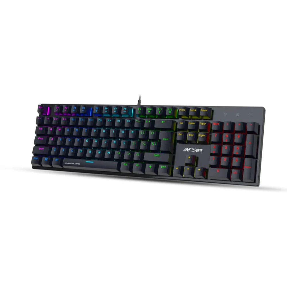ANT ESPORTS MK 3400 Pro V3 Full Size Mechanical Wired Gaming Keyboard (Black) (Blue Switch) (Clicky Switch) (MK3400-pro-V3)