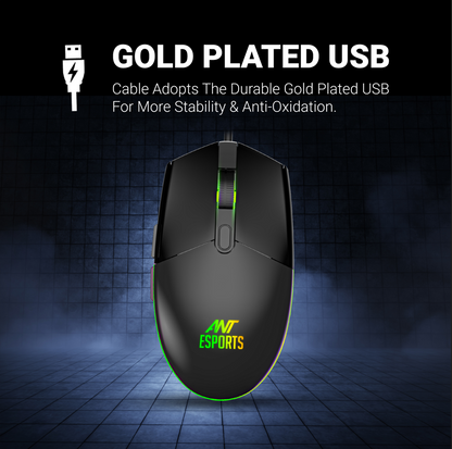 ANT ESPORTS KM1650 RGB MEMBRANE WIRED GAMING KEYBOARD & RGB MOUSE COMBO -BLACK