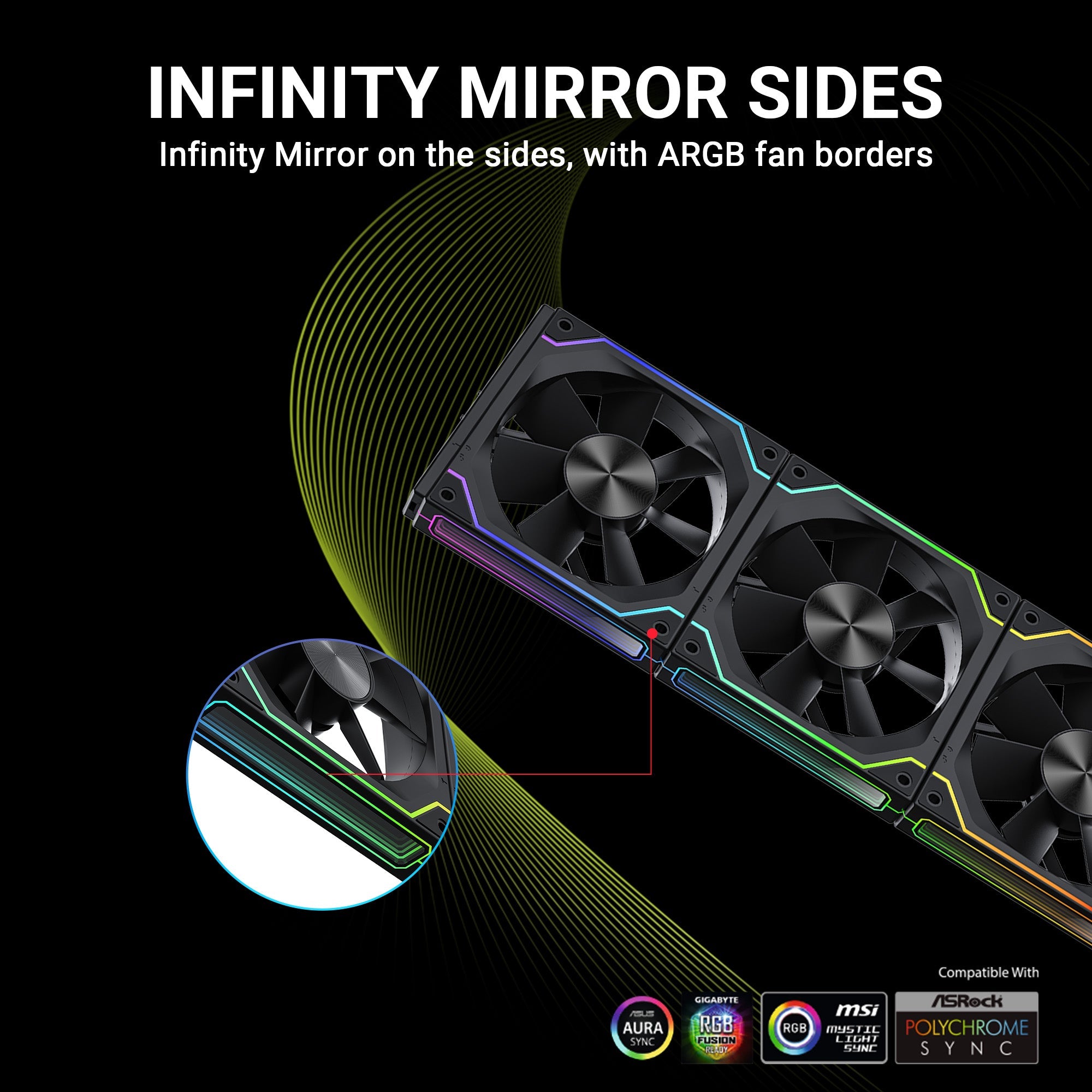 ANT ESPORTS SHIFTFLOW 120MM 3 IN 1 ARGB CASE FAN KIT BLACK