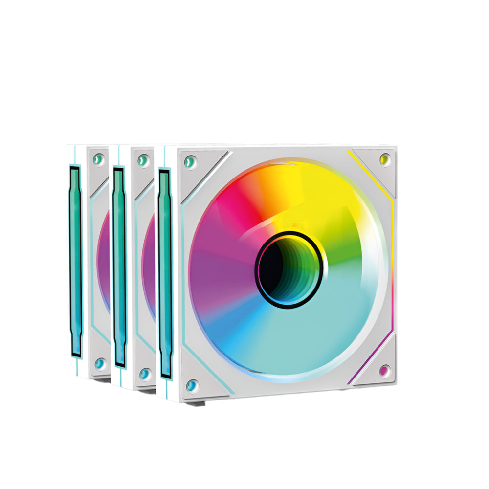 ANT ESPORTS Stackerflow 120mm ARGB Cabinet Fan ( White ) ( Triple Pack )