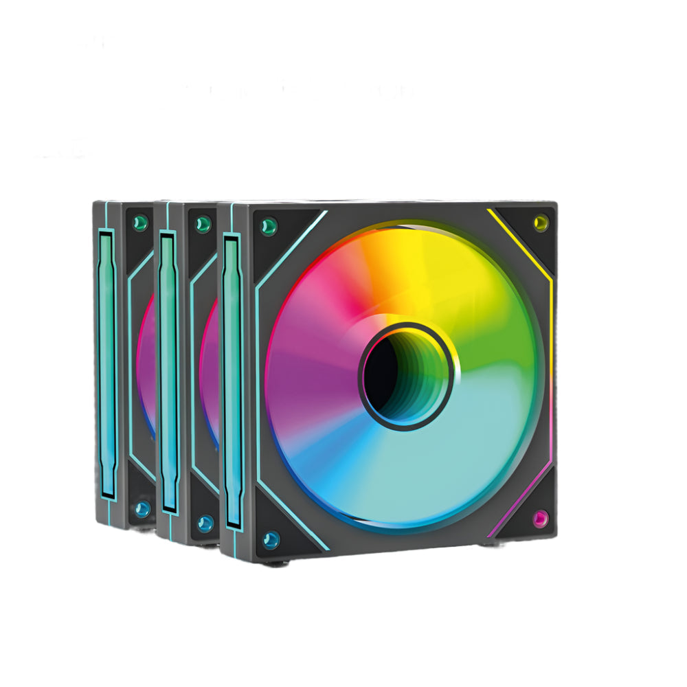 ANT ESPORTS Stackerflow 120mm ARGB Cabinet Fan ( Black ) ( Triple Pack )