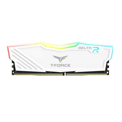 TEAMGROUP T-Force Delta RGB 8GB ( 8GB x 1 ) 3600MHz DDR4 RAM ( White ) ( CL18 )