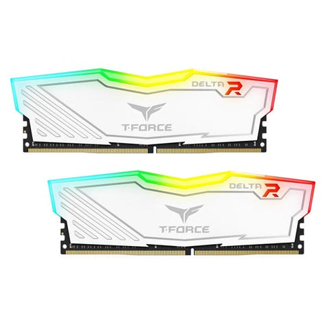 TEAMGROUP T-Force Delta RGB 64GB ( 32GB x 2 ) 3600MHz DDR4 RAM ( White )