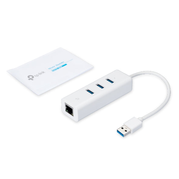 TPLink UE330 USB 3.0 3-Port Hub & Gigabit Ethernet Adapter 2 in 1 USB Adapter
