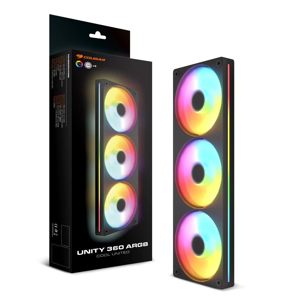 COUGAR Unity 360 ARGB Cabinet Fan ( Black ) ( Single Pack )