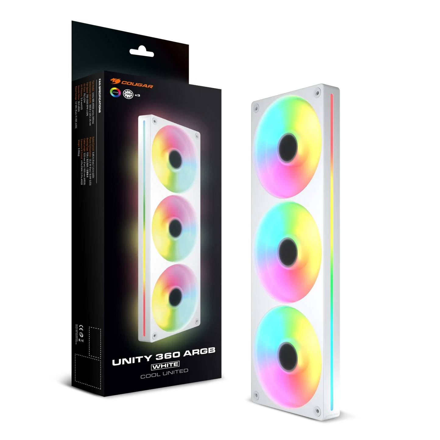 COUGAR Unity 360 ARGB Cabinet Fan ( White ) ( Single Pack )