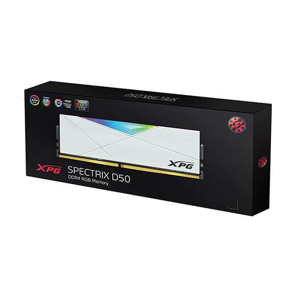ADATA XPG Spectrix D50 RGB 16GB ( 16GB x 1 ) 3200MHz DDR4 RAM ( White ) ( CL16 )