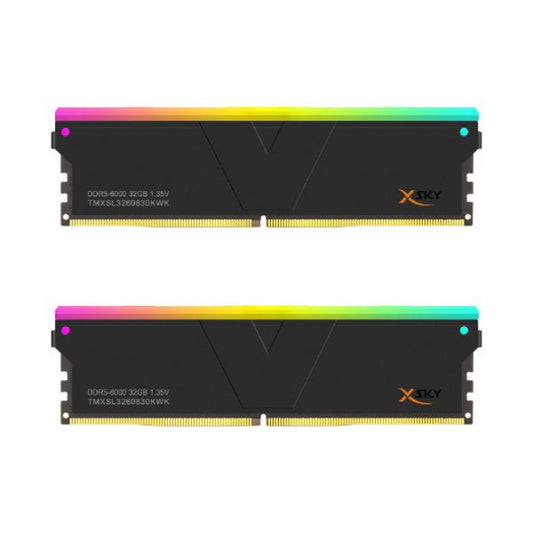 V-COLOR Manta XSky RGB 64GB ( 32GB x 2 ) 6000MHz DDR5 RAM ( Black ) ( CL30 )