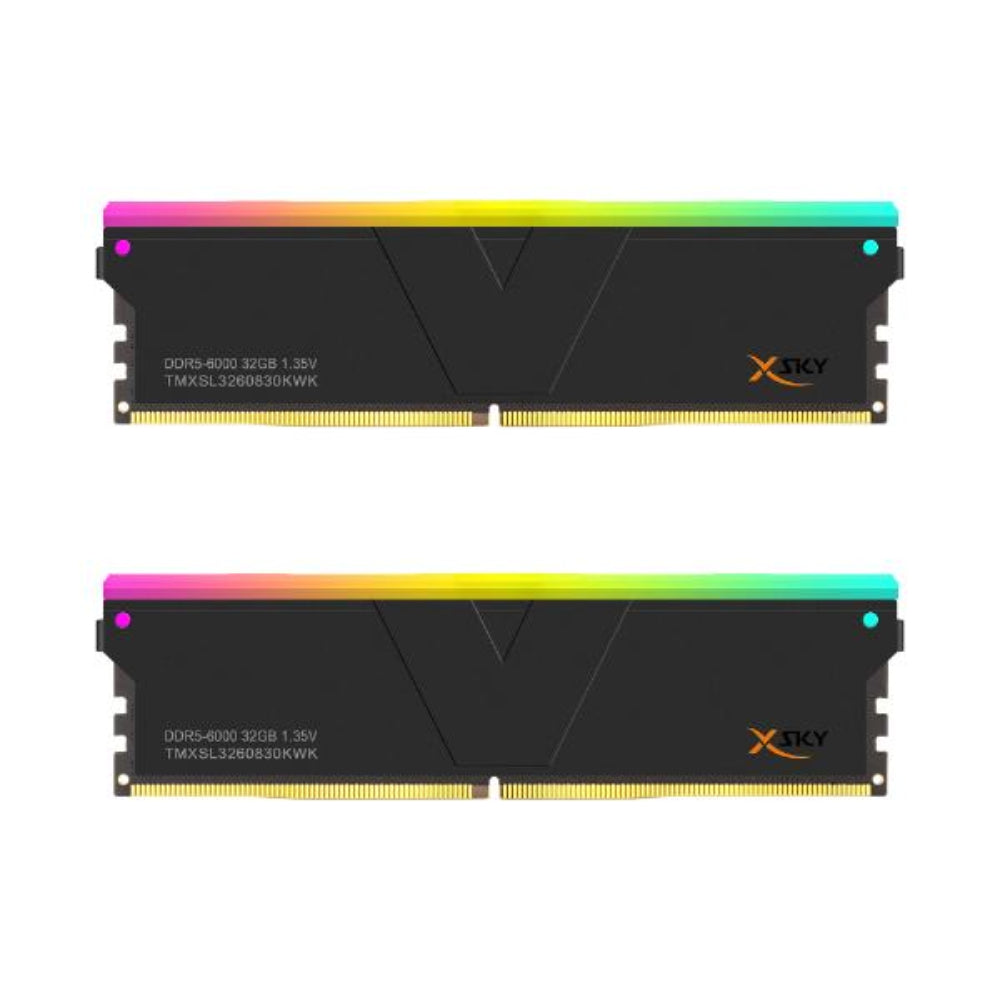 V-COLOR Manta XSky RGB 64GB ( 32GB x 2 ) 6000MHz DDR5 RAM ( Black ) ( CL30 )
