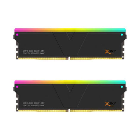 V-COLOR Manta XSky RGB 64GB ( 32GB x 2 ) 6000MHz DDR5 RAM ( Black ) ( CL30 )