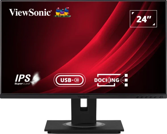 VIEWSONIC VG2456 24 INCH 1080P MONITOR WITH USB C 3.2, DOCKING BUILT-IN GIGABIT ETHERNET AND 40 DEGREE TILT ERGONOMICS FOR HOME AND OFFICE