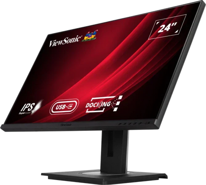 VIEWSONIC VG2456 24 INCH 1080P MONITOR WITH USB C 3.2, DOCKING BUILT-IN GIGABIT ETHERNET AND 40 DEGREE TILT ERGONOMICS FOR HOME AND OFFICE