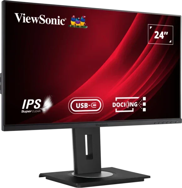 VIEWSONIC VG2456 24 INCH 1080P MONITOR WITH USB C 3.2, DOCKING BUILT-IN GIGABIT ETHERNET AND 40 DEGREE TILT ERGONOMICS FOR HOME AND OFFICE