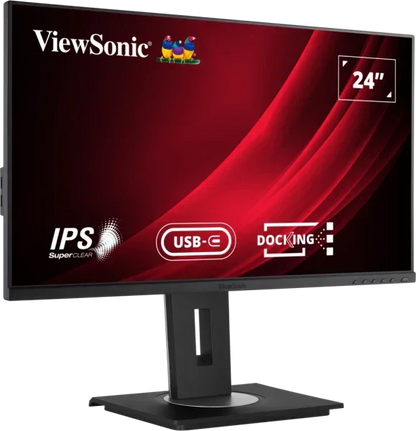 VIEWSONIC VG2456 24 INCH 1080P MONITOR WITH USB C 3.2, DOCKING BUILT-IN GIGABIT ETHERNET AND 40 DEGREE TILT ERGONOMICS FOR HOME AND OFFICE