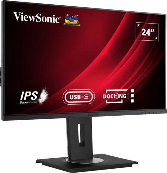 VIEWSONIC VG2456 24 INCH 1080P MONITOR WITH USB C 3.2, DOCKING BUILT-IN GIGABIT ETHERNET AND 40 DEGREE TILT ERGONOMICS FOR HOME AND OFFICE