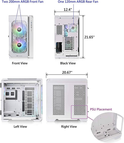 THERMALTAKE VIEW 51 TG FULL-TOWER E-ATX ARGB CABINET SNOW WHITE