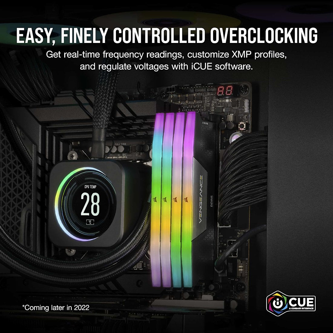 CORSAIR VENGEANCE RGB DDR5 RAM 64GB (2X32GB) 6400MHZ CL32 CMH64GX5M2B6400C32