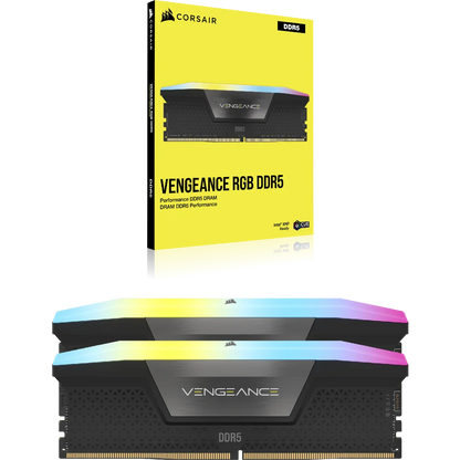CORSAIR VENGEANCE RGB DDR5 RAM 64GB (2X32GB) 6400MHZ CL32 CMH64GX5M2B6400C32