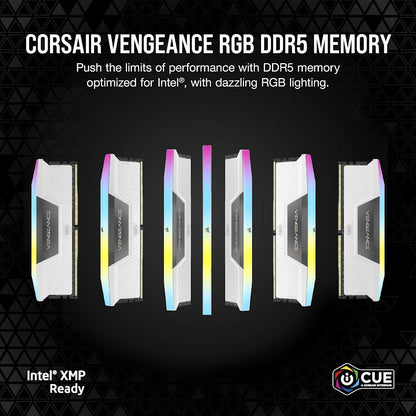 CORSAIR VENGEANCE RGB WHITE 32GB (16GB X 2) 6000MHZ DDR5 RAM CMH32GX5M2E6000Z36W