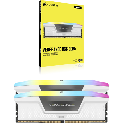 CORSAIR VENGEANCE RGB WHITE 32GB (16GB X 2) 6000MHZ DDR5 RAM CMH32GX5M2E6000Z36W