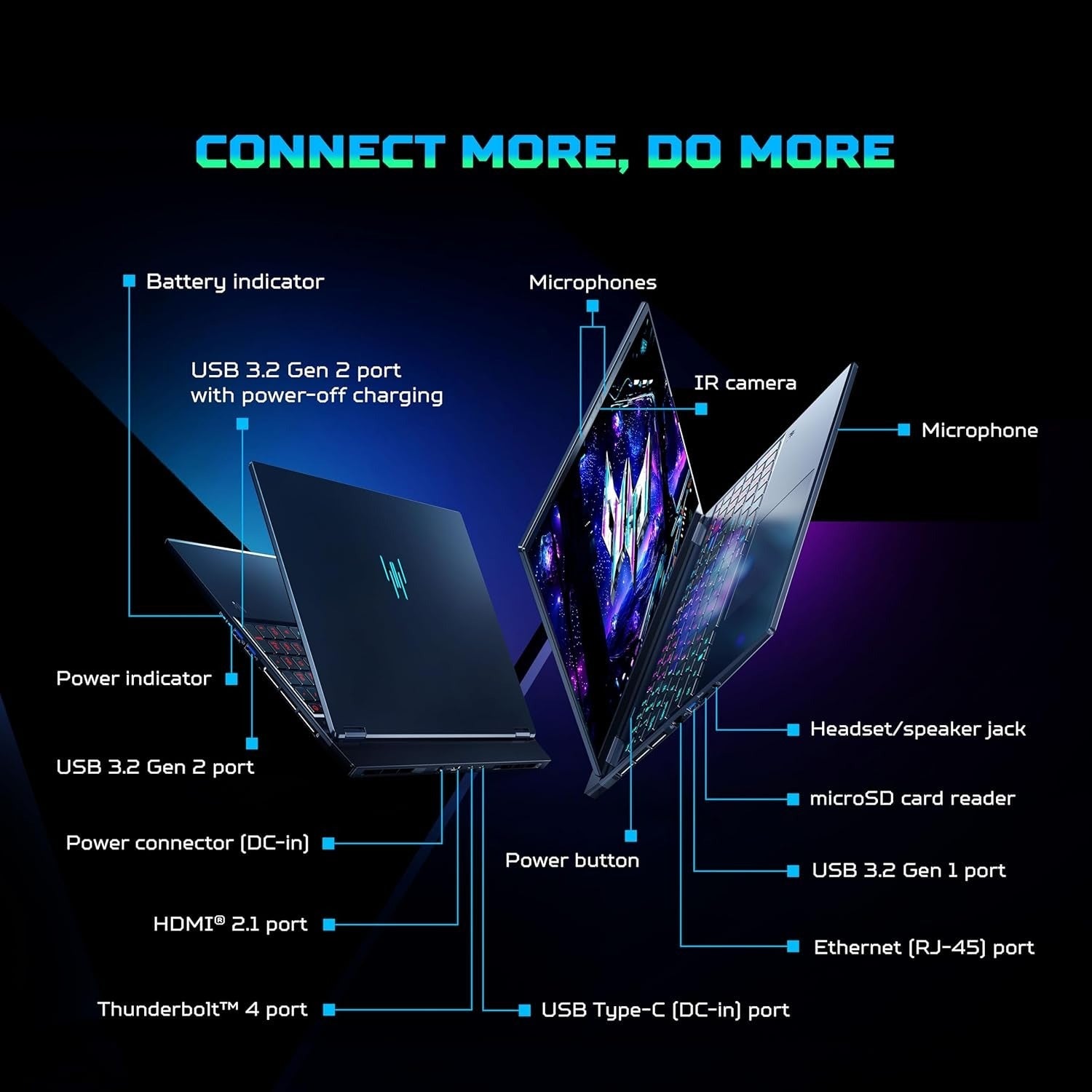 ACER PREDATOR HELIOS NEO 16 NH.QX3SI.001 ULTRA9-275HX, 32GB, 2TB SSD, WIN11 HOME, 16.0 Inch, 8GB-RTX5070 GRAPHICS, 1 YEAR(S), BLACK