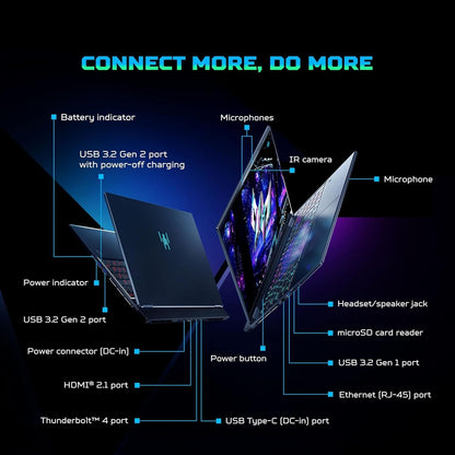 ACER PREDATOR HELIOS NEO 16 NH.QX3SI.001 ULTRA9-275HX, 32GB, 2TB SSD, WIN11 HOME, 16.0 Inch, 8GB-RTX5070 GRAPHICS, 1 YEAR(S), BLACK