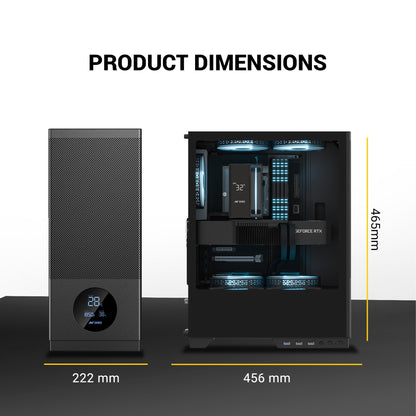 Ant Esports X2 LCD ARGB ATX Mid Tower Case