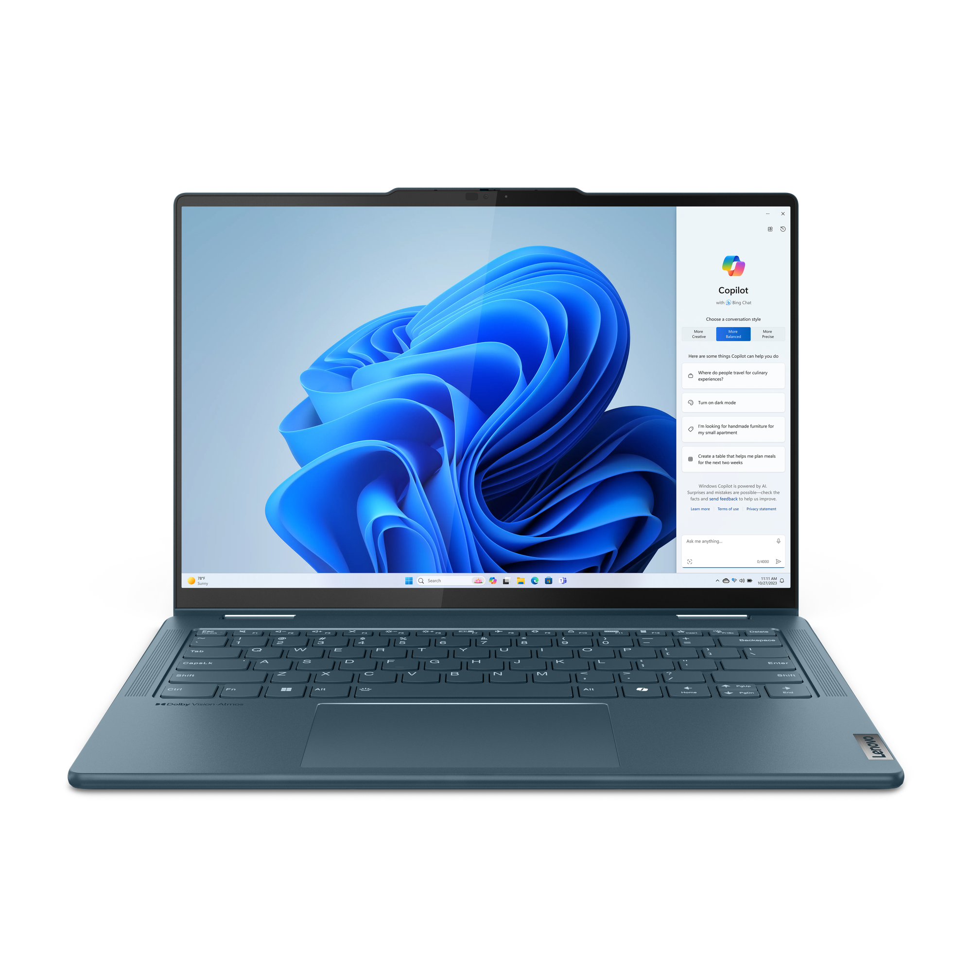 LENOVO YOGA 7 2IN1 83DJ006YIN [ULTRA7-155H 14TH GEN/16GB/1TB SSD/WIN11 HOME+MSO/14.0 INCH TOUCH/INTEGRATED GRAPHICS /1 YEAR(S)/TIDEAL TEAL]