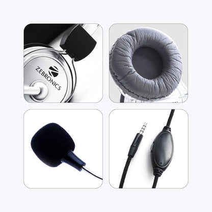 HEADPHONE ZEBRONICS 1001HMV W/MIC W/SINGLE PIN