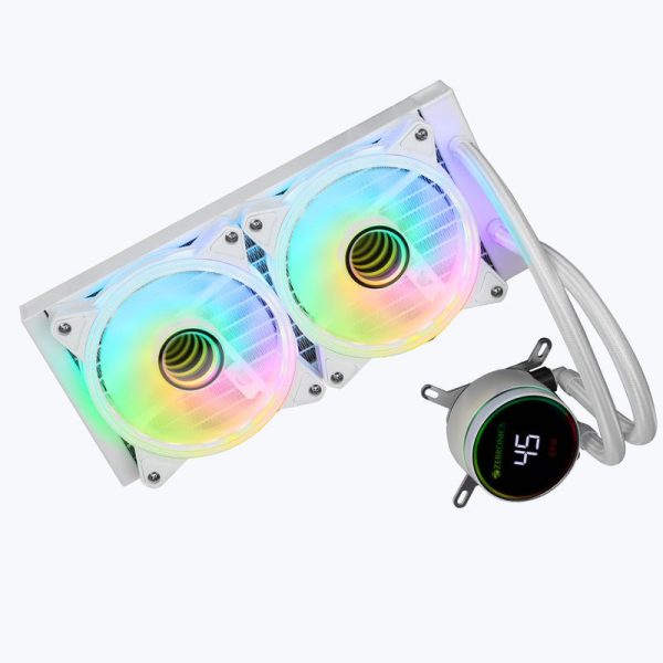 ZEBRONICS ZEB AIO240TW ARGB 240mm CPU Liquid Cooler ( With LCD Display ) ( White )