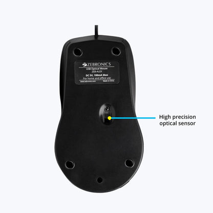 ZEBRONICS ZEB-ALEX WIRED USB OPTICAL MOUSE