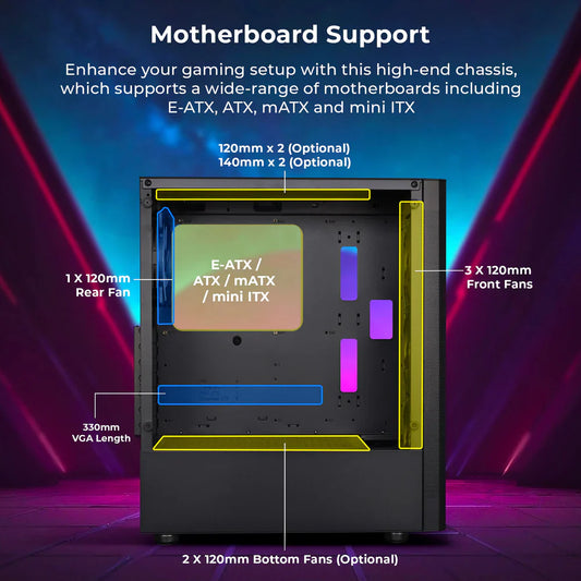 ZEBRONICS Apex ARGB MATX Full Tower Cabinet ( Black )