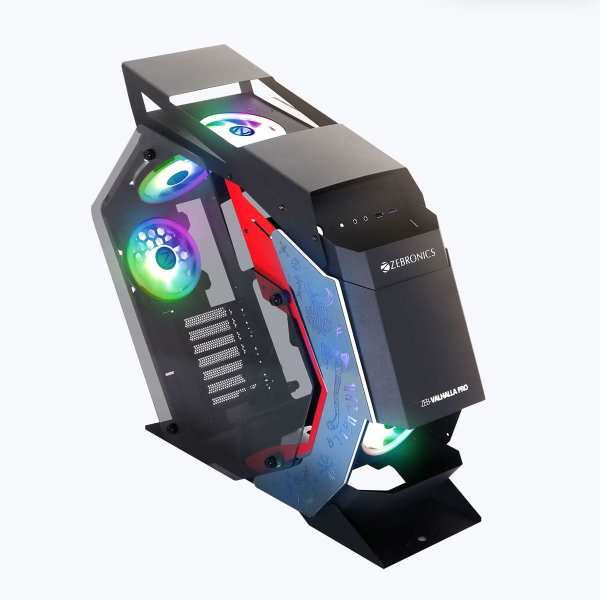 ZEBRONICS Zeb-Valhalla PRO Gaming Cabinet (Black+Red)