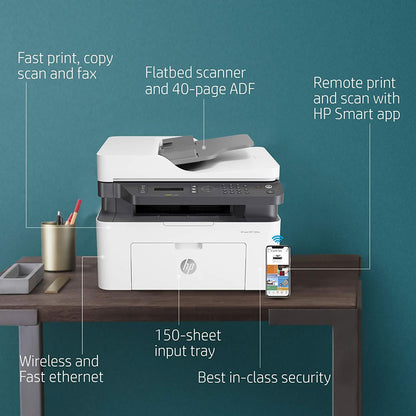 HP LASERJET 138FNW PRINT COPY SCAN & FAX, WI-FI PRINTER
