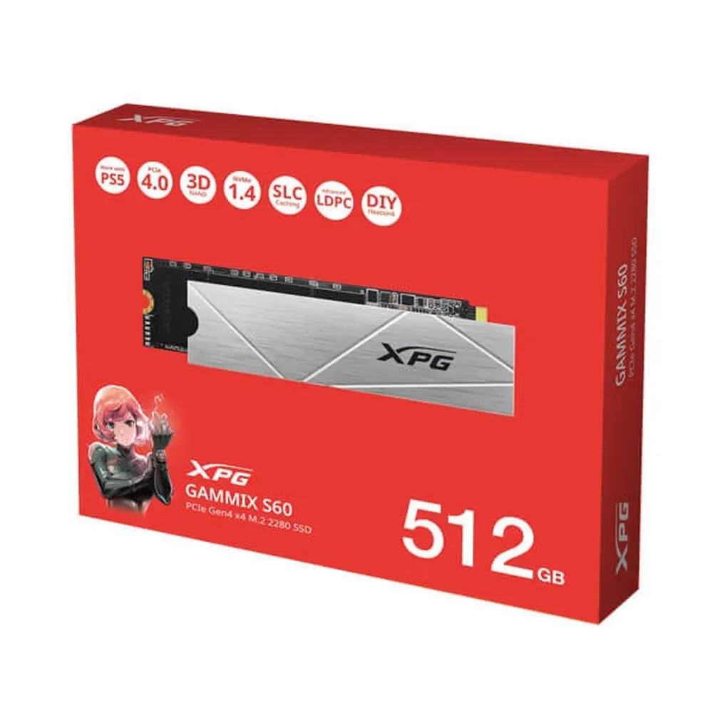 ADATA XPG Gammix S60 512GB M.2 NVME Gen4 Internal Solid State Drive ( SSD )