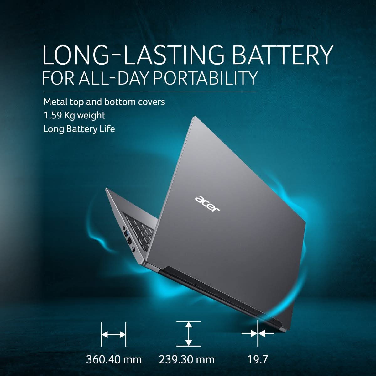 Acer, Aspire Lite, AMD Ryzen 3 5300U processor, 8 GB RAM, 512 GB SSD, Full HD IPS, 15.6 Inch, Windows 11 Home, MS Office, Steel Gray, AL15-41, UN.31ZSI.06W