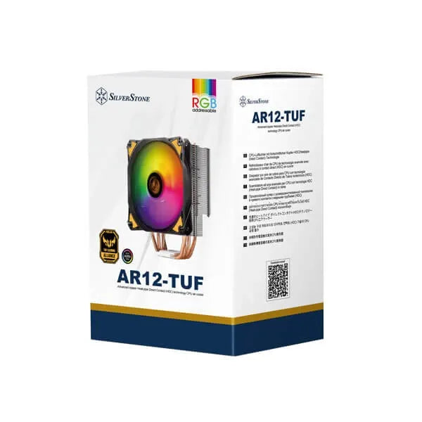 SILVERSTONE AR12-TUF ARGB Single Tower CPU Air Cooler (Black)
